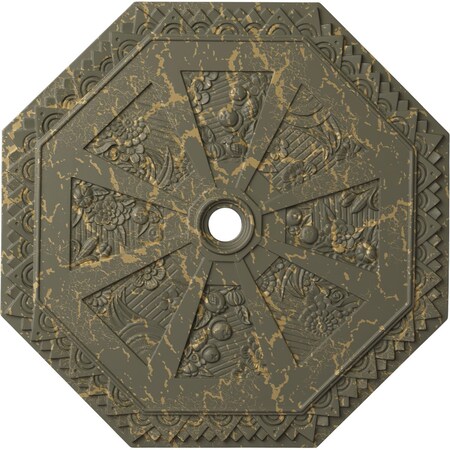 Ekena Millwork Spring Octagonal Medallion (Canopies up to 3"), 29 1/8"OD x 2 1/4"ID x 1 1/8"P, Witch Hazel Crackle CM30SPWHC